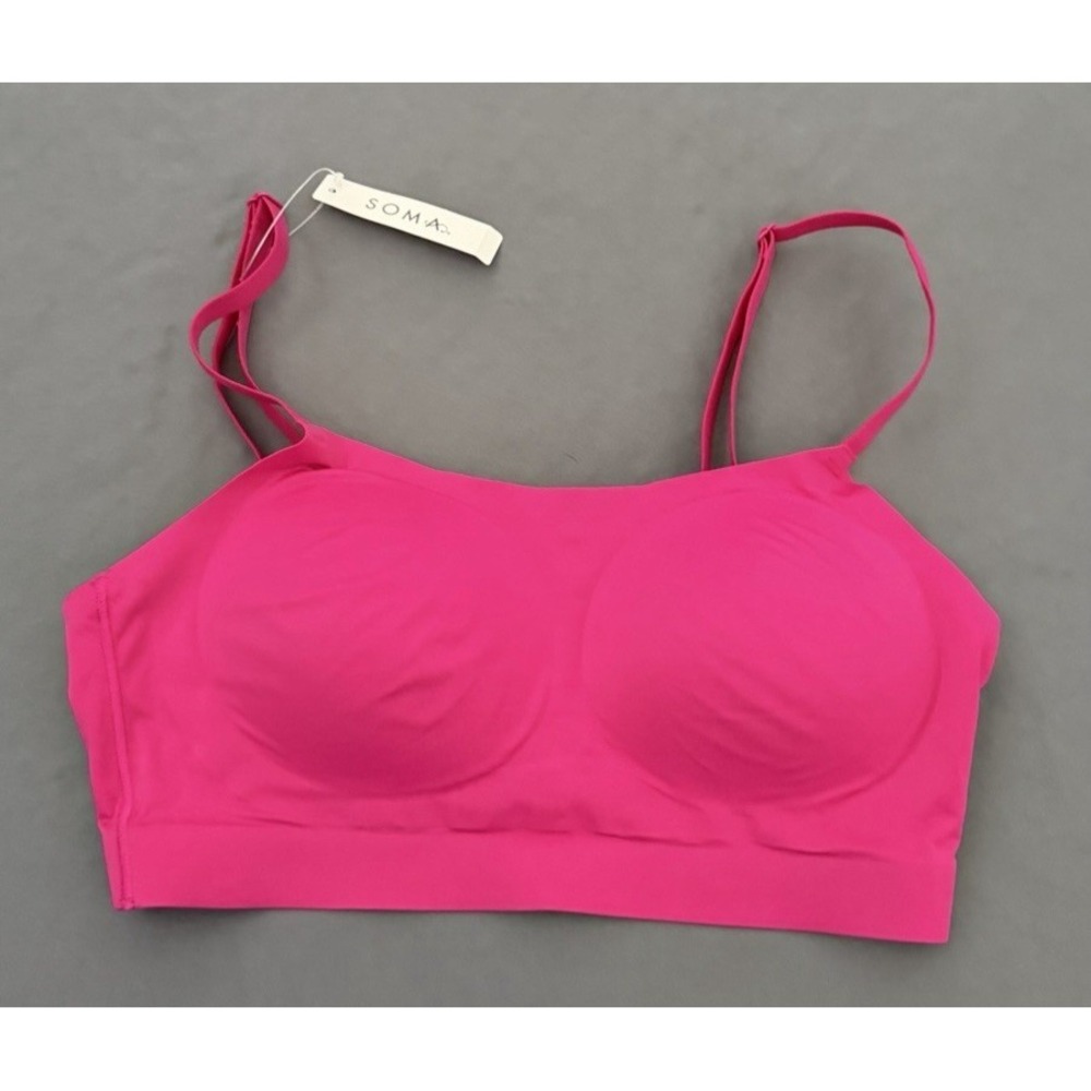 Soma Enbliss Luxe Adjustable Bralette Bra Womens Medium Pink Cosmo NEW!